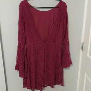 Altar'd State M dark red lace dress